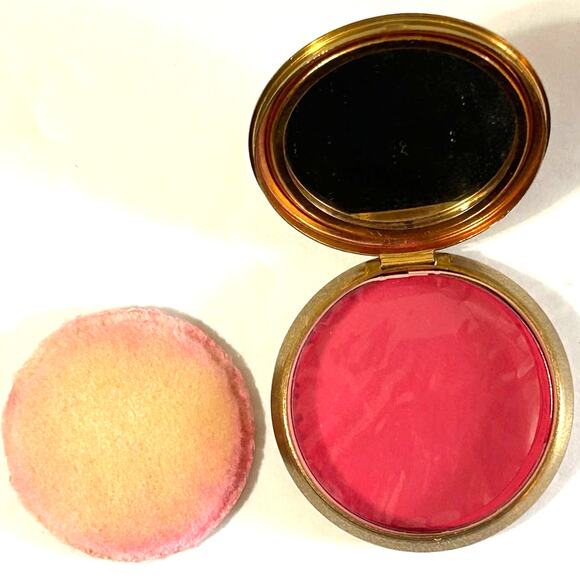 Cara Nome Antique 1930's-40's Art Deco Rouge Compact Mirror, Rouge, Applicator - Picture 5 of 9